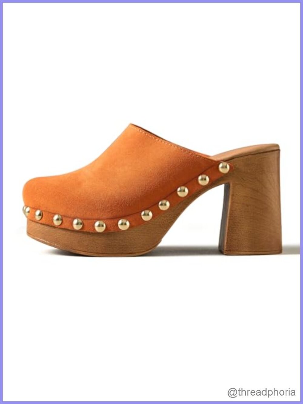 Studded Platform Mules Heels Women Slip On Clogs Punk Rock 3 Inch Block Heel